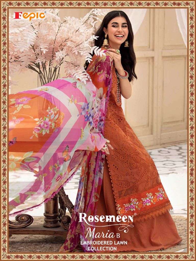 FEPIC PRESENTS ROSEMEEN MARIA B EMBROIDERED LAWN COLLECTION WHOLESALE PAKISATNI SUITS